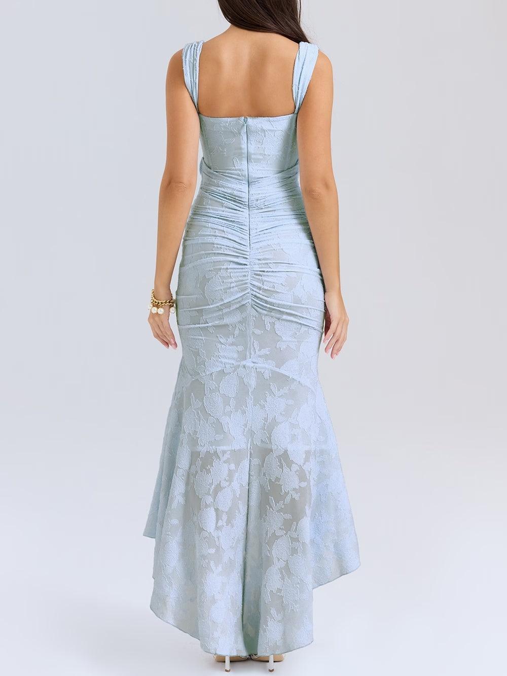Viviana™ | Abito maxi floreale blu campanula