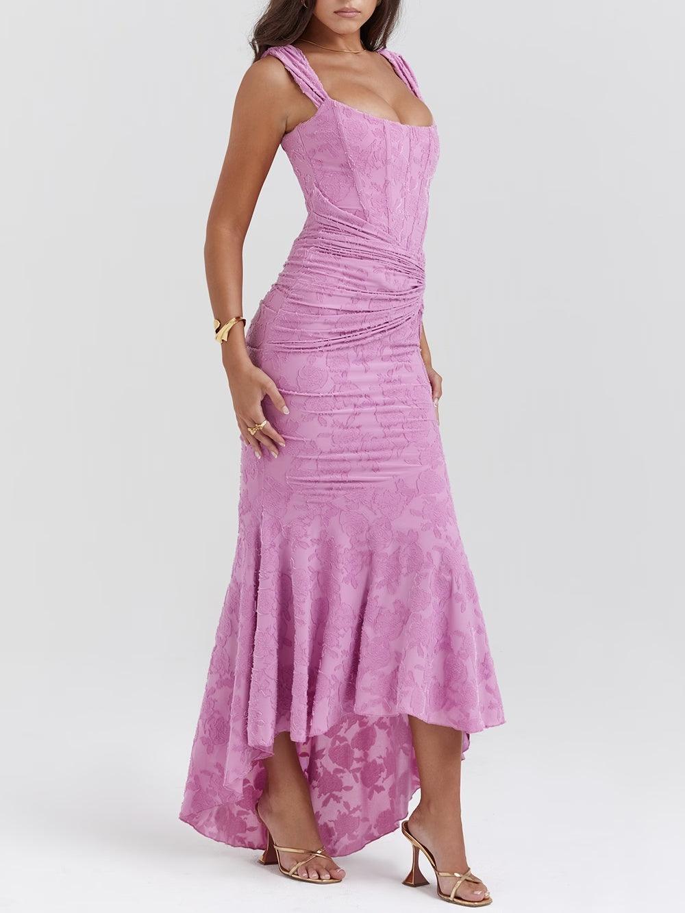 Viviana™ | Abito maxi floreale blu campanula