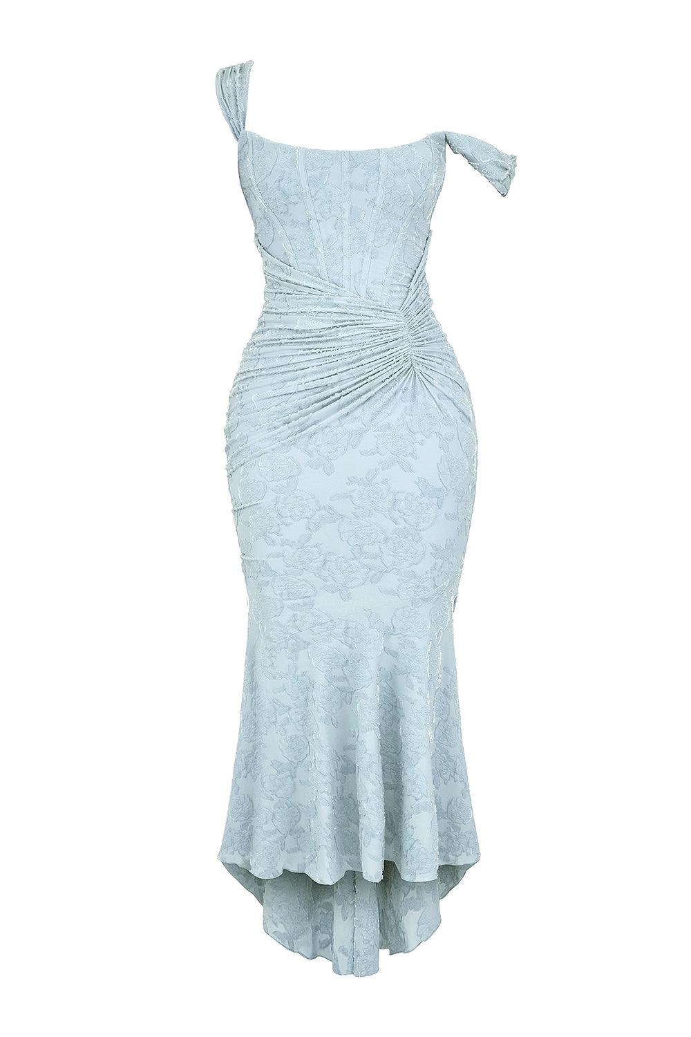 Viviana™ | Abito maxi floreale blu campanula