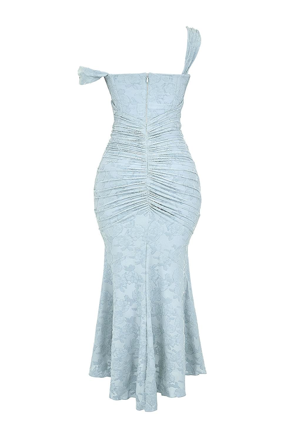 Viviana™ | Abito maxi floreale blu campanula