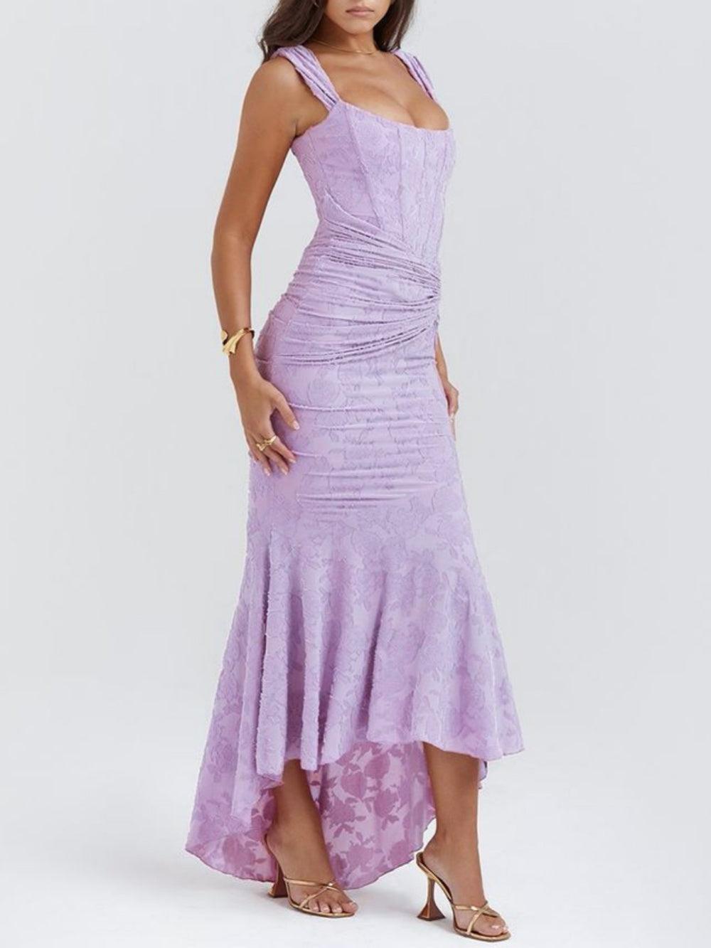 Viviana™ | Abito maxi floreale blu campanula
