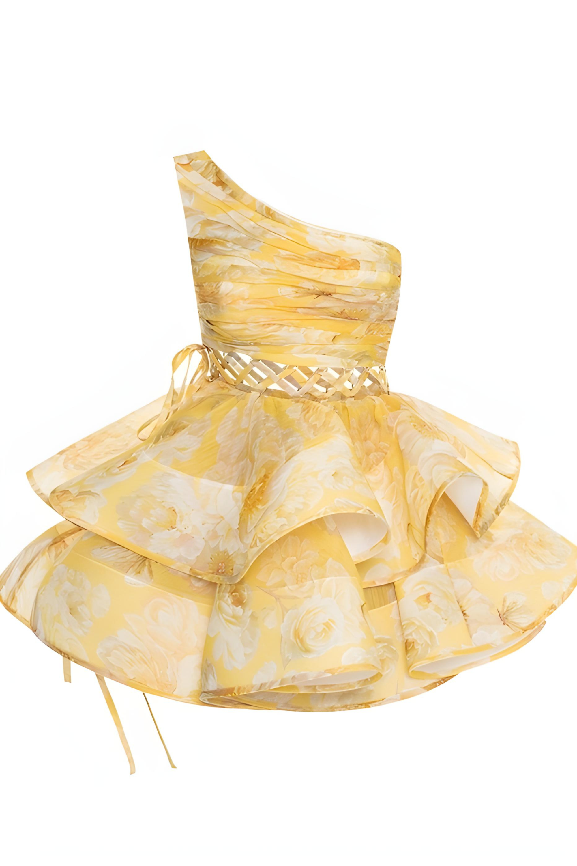 Viviana™ | Abito Mini Floreale a Spalla Unica