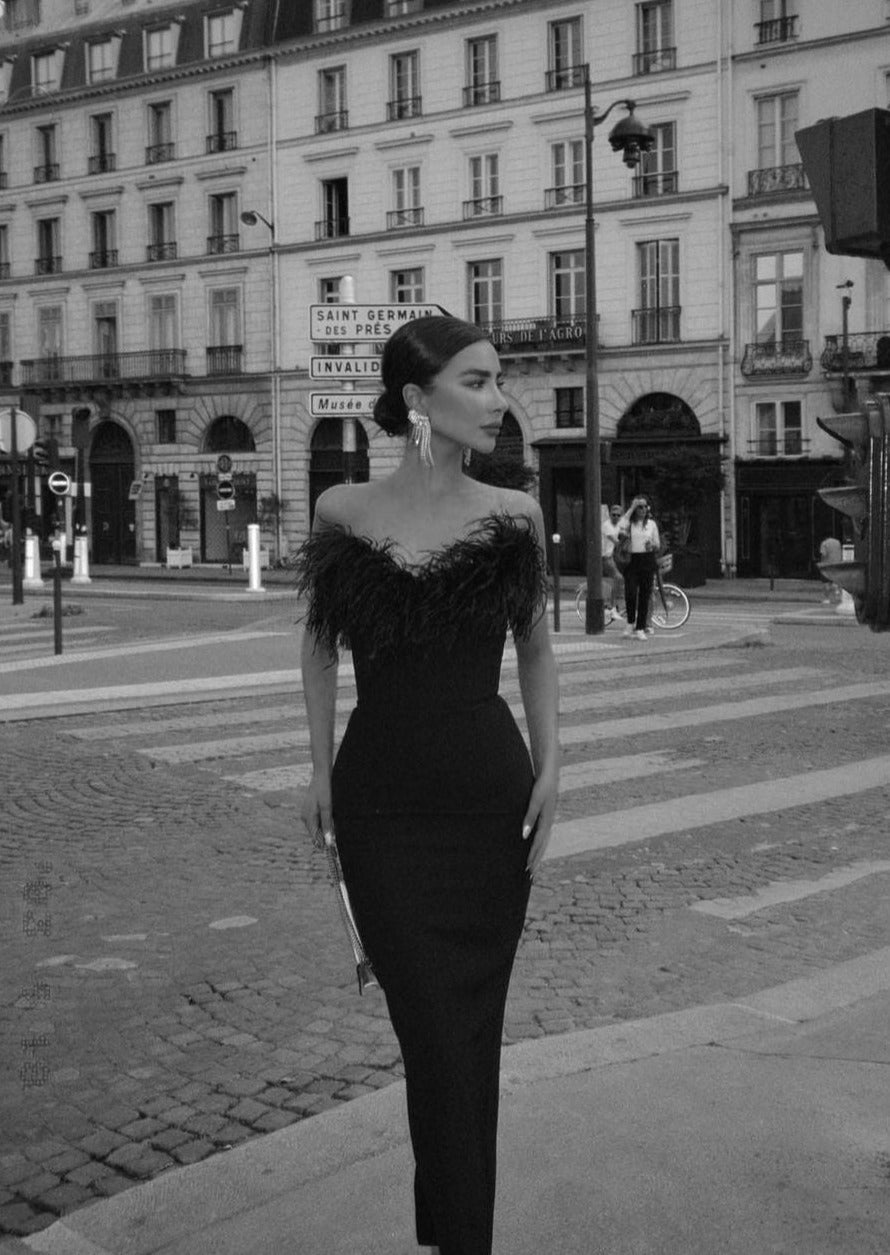 Viviana™ | Abito di Piume Lussuoso