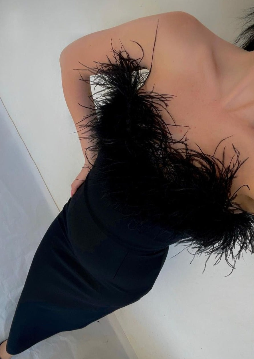 Viviana™ | Abito di Piume Lussuoso