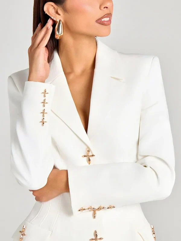 Viviana | Blazer bianco a un bottone