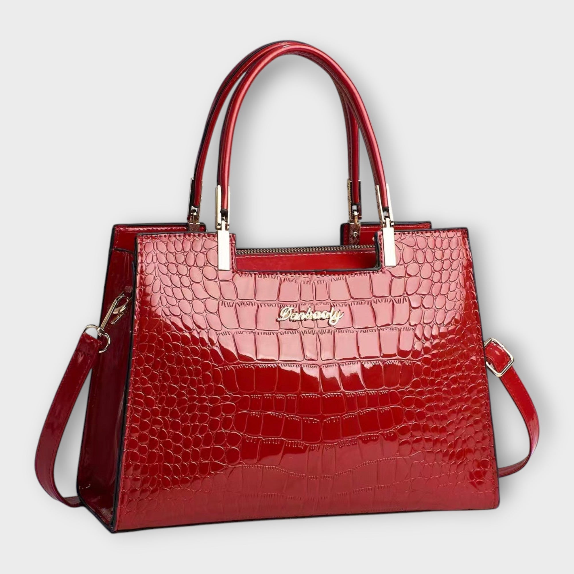 Viviana™ | Borsa a Mano in Pelle di Coccodrillo Lucido