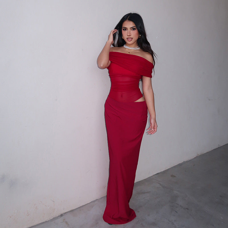 Viviana™ | Abito Maxi in Rete con Spalle Scoperte
