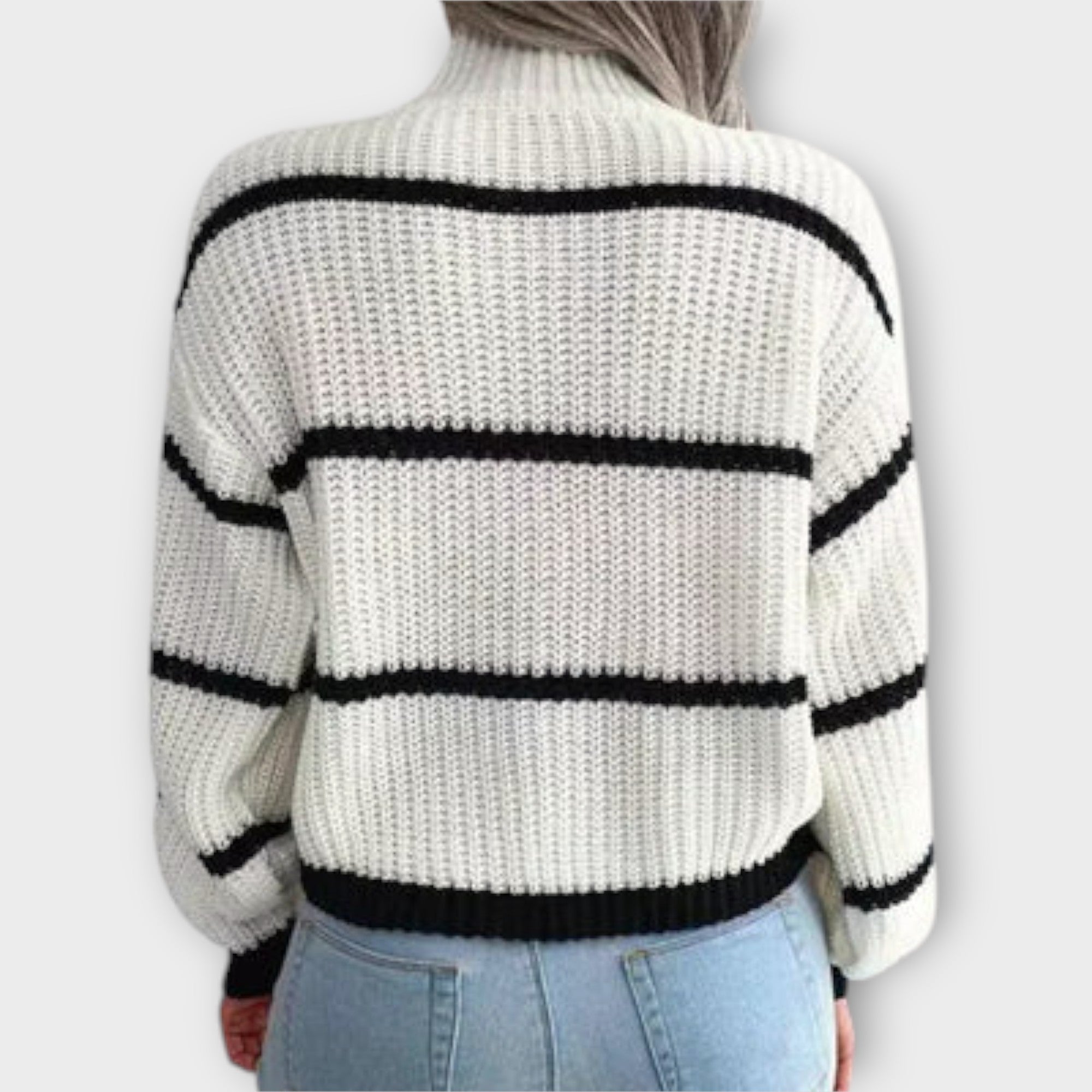 Viviana™ | Maglione a Collo Alto con Strisce