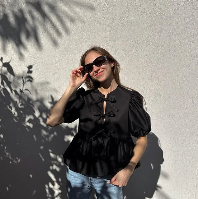 Viviana™ | Blusa Trendy con Stampa Leopardata e Maniche Voluminose