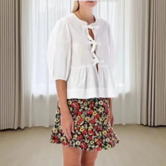Viviana™ | Blusa Trendy con Stampa Leopardata e Maniche Voluminose