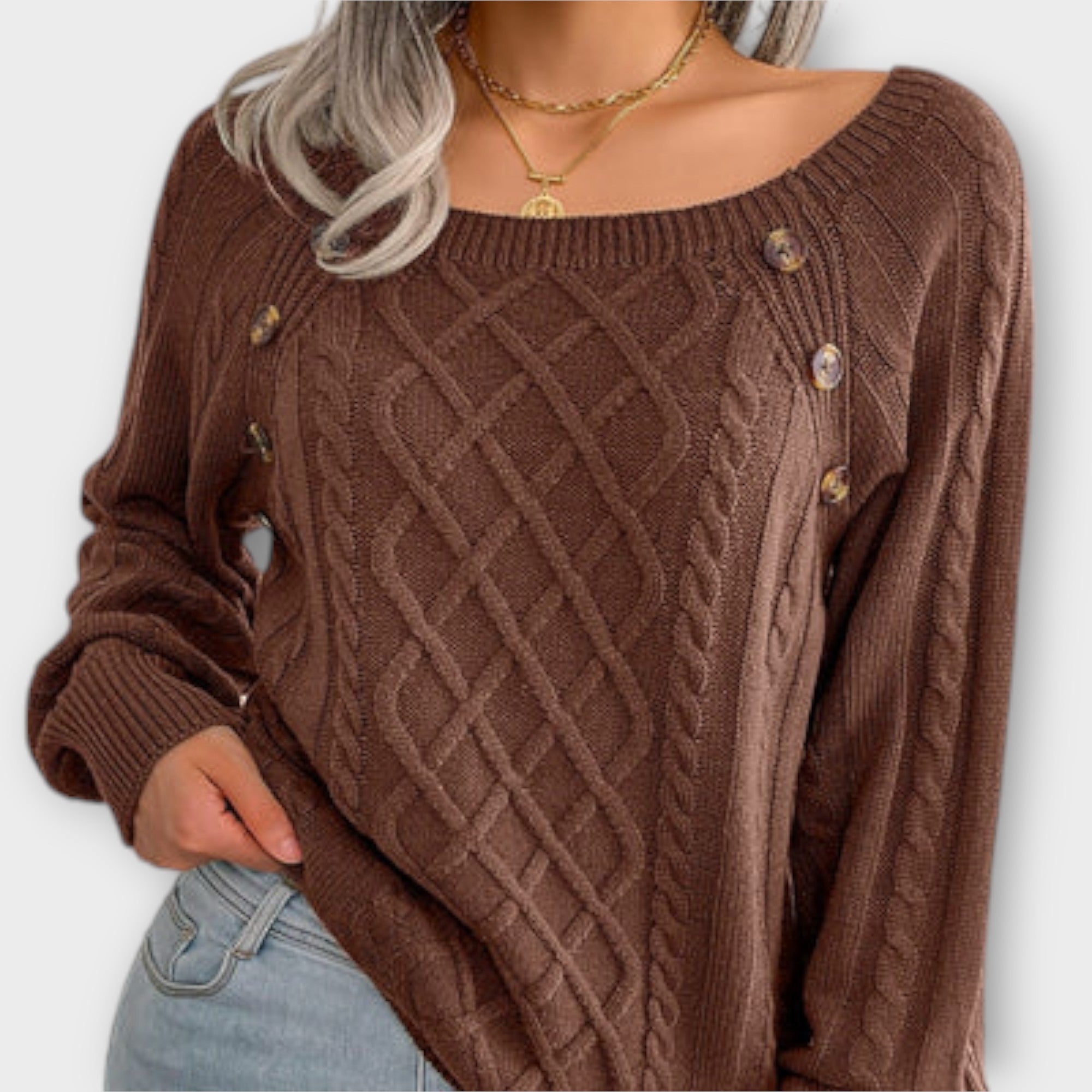 Viviana™ | Maglione lavorato a maglia con bottoni