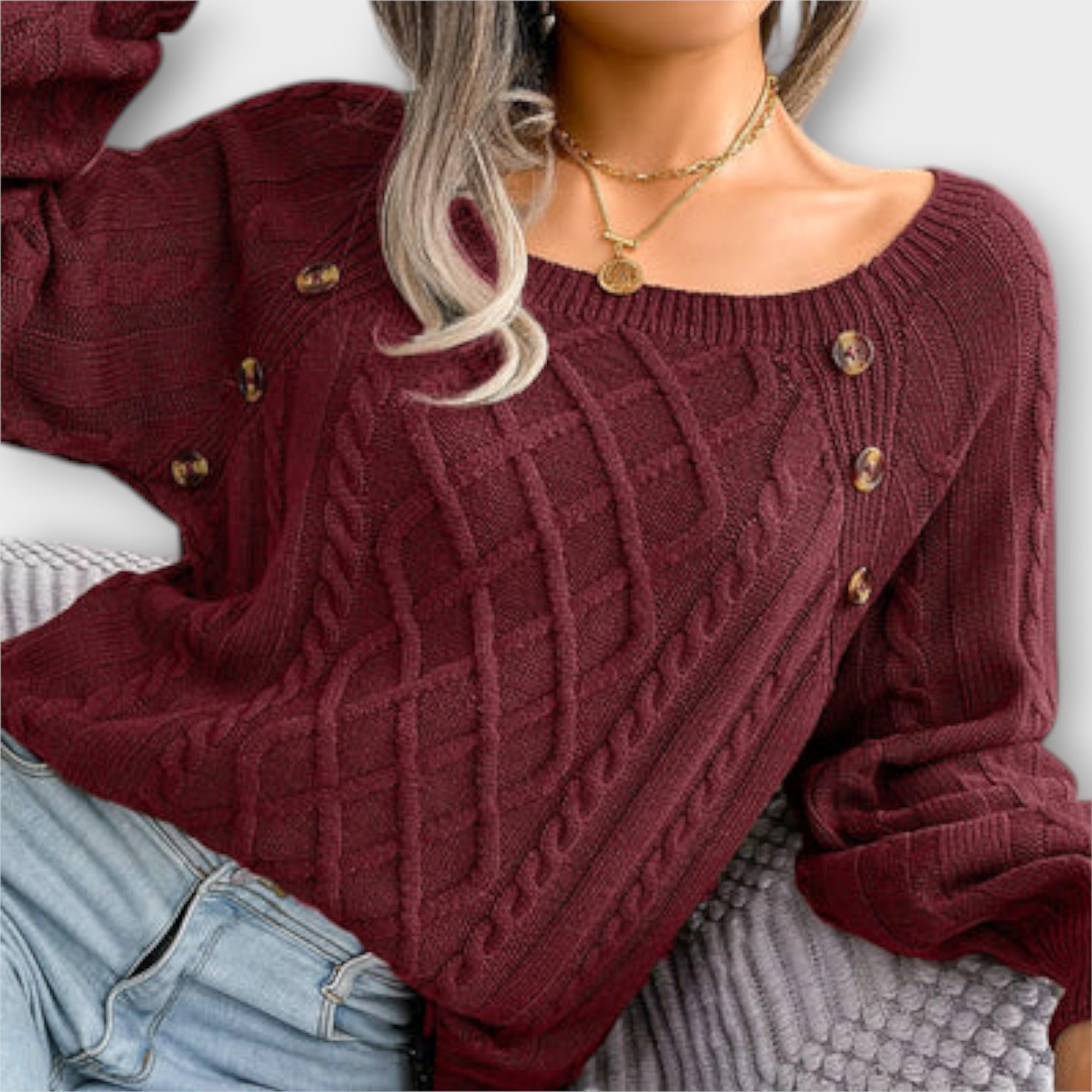 Viviana™ | Maglione lavorato a maglia con bottoni