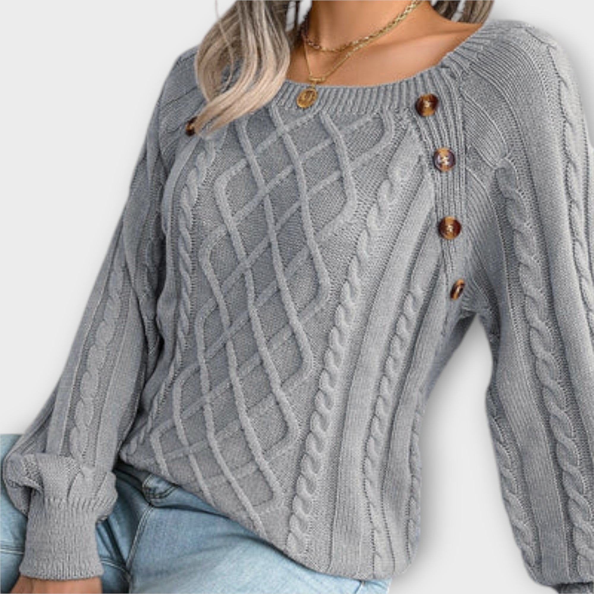 Viviana™ | Maglione lavorato a maglia con bottoni