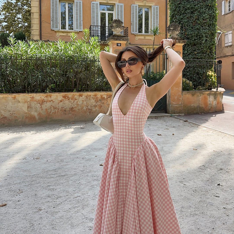 Viviana™ | Abito Midi a Fantasia Check