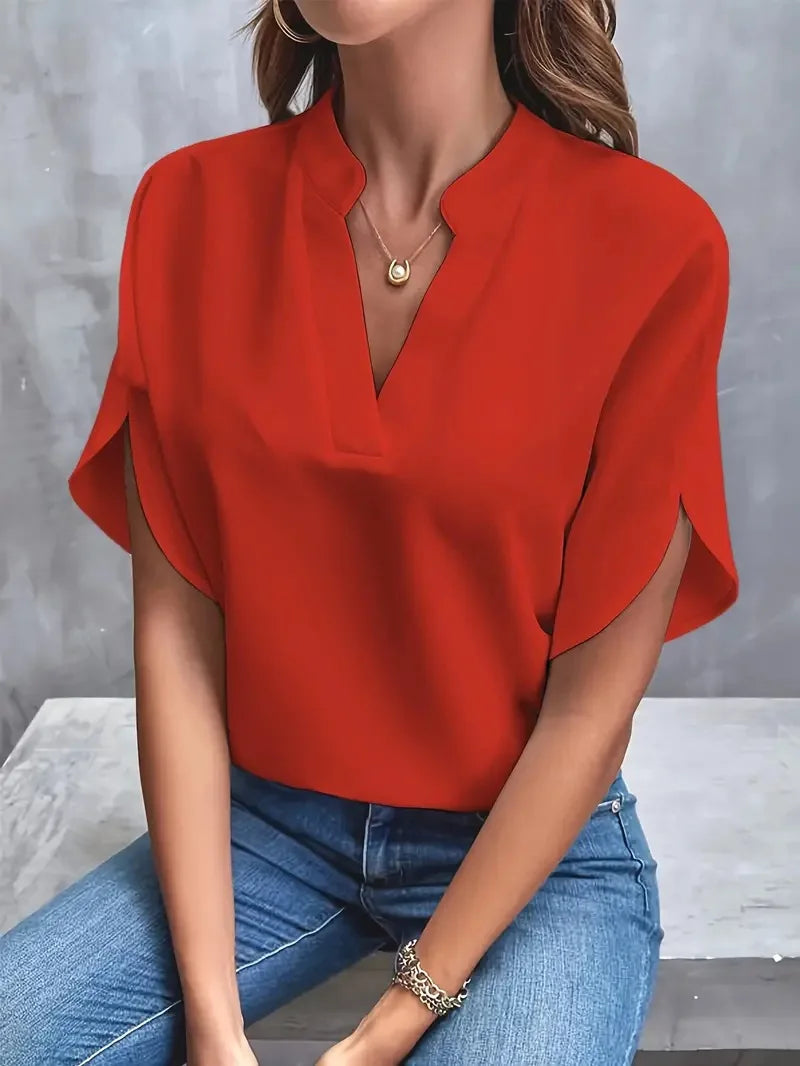 Viviana™ | Camicia Scollatura a V dal Taglio Morbido e Raffinato