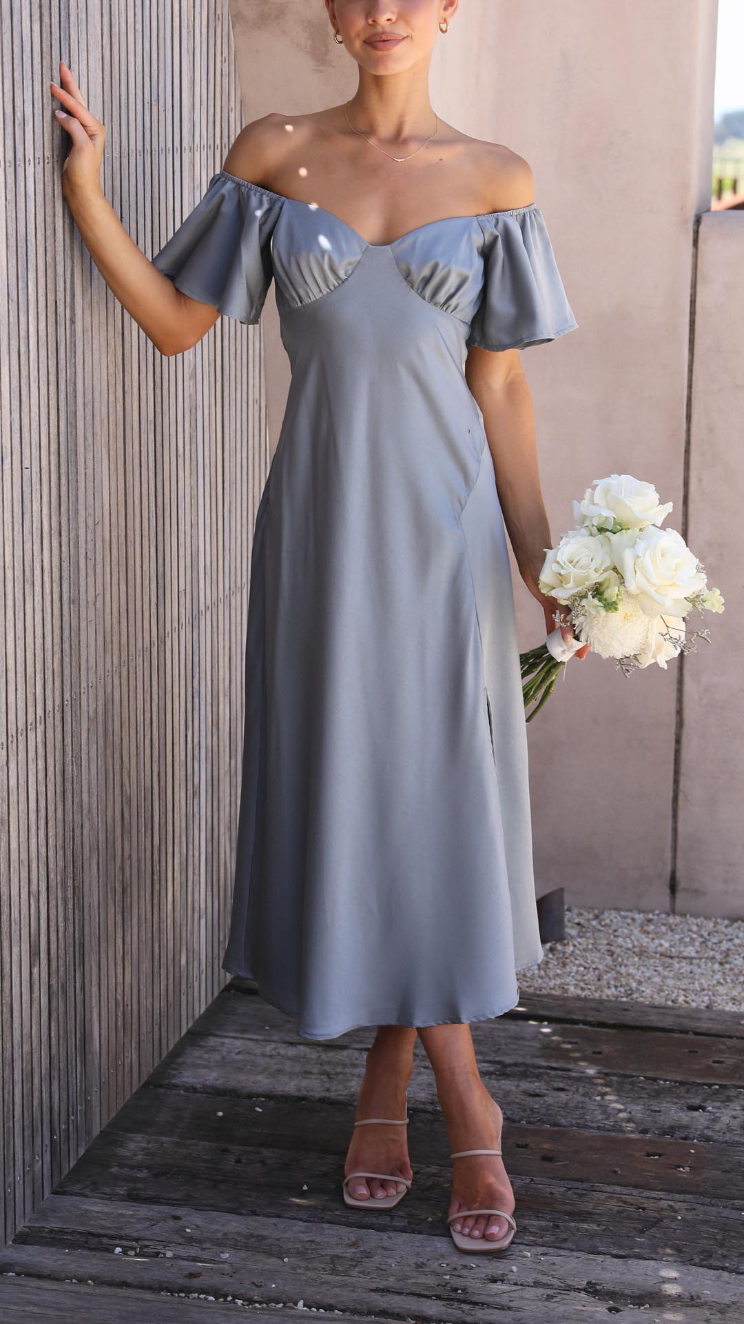 Viviana™ | Abito Maxi Off-Shoulder con Maniche a Farfalla