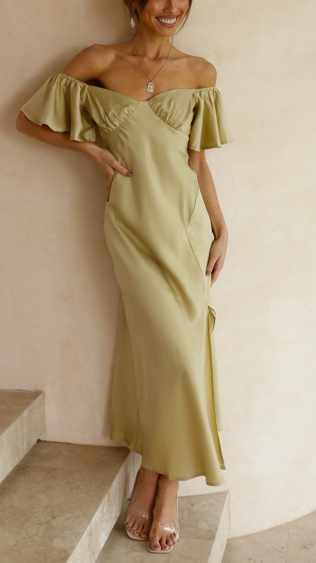 Viviana™ | Abito Maxi Off-Shoulder con Maniche a Farfalla