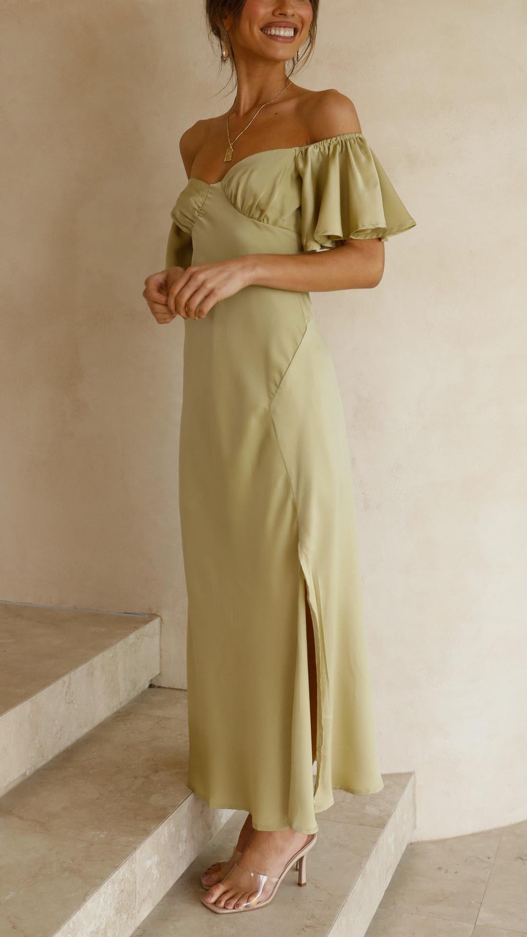 Viviana™ | Abito Maxi Off-Shoulder con Maniche a Farfalla