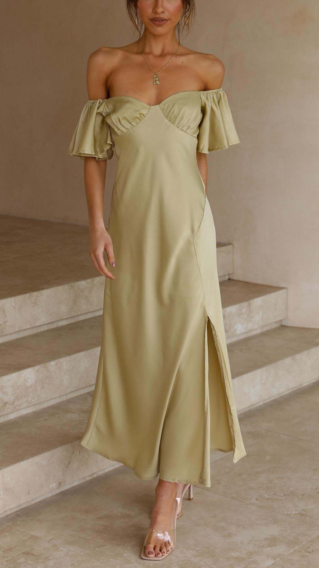 Viviana™ | Abito Maxi Off-Shoulder con Maniche a Farfalla