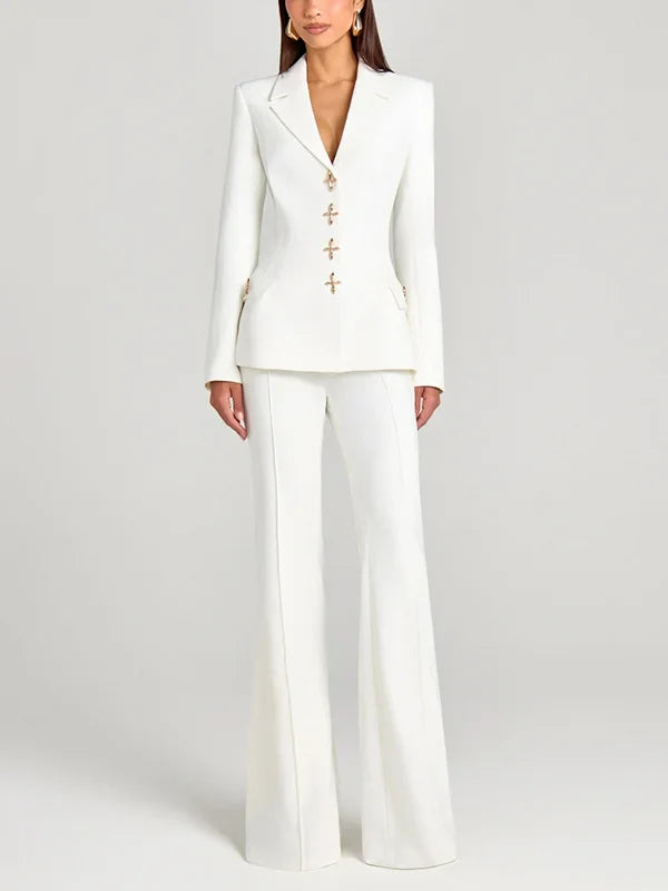 Viviana | Blazer bianco a un bottone