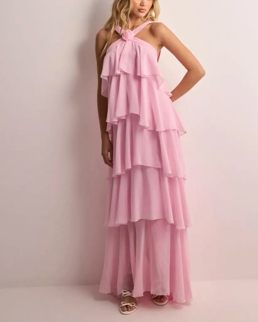 Viviana™ | Abito Maxi Senza Schiena con Volant