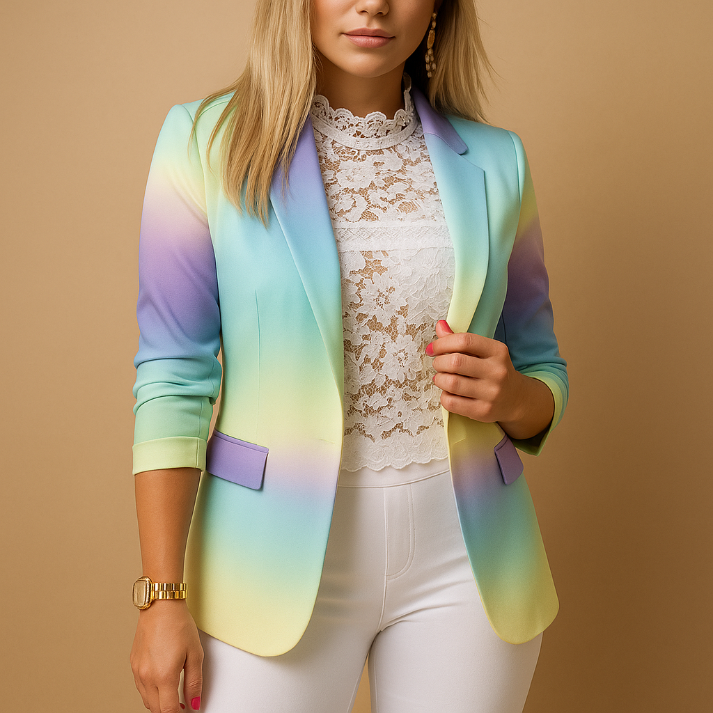 Viviana™ | Blazer elegante da donna con stampa vivace e colletto a scialle