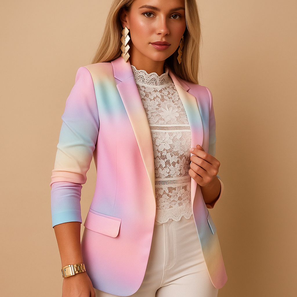 Viviana™ | Blazer elegante da donna con stampa vivace e colletto a scialle