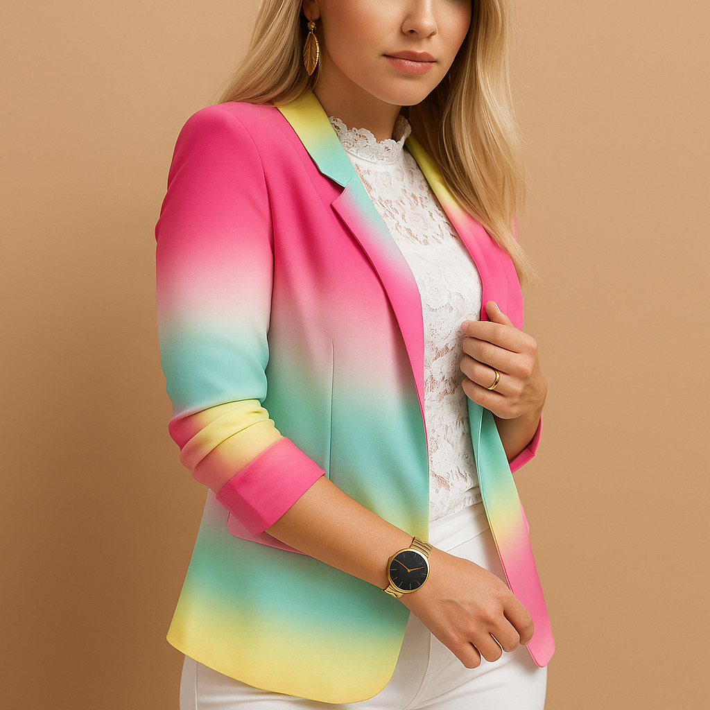 Viviana™ | Blazer elegante da donna con stampa vivace e colletto a scialle