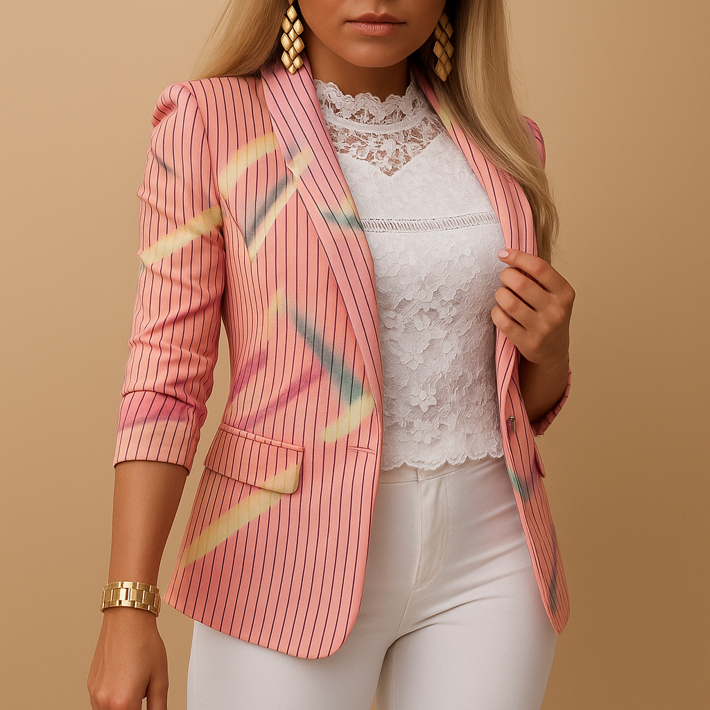 Viviana™ | Blazer elegante da donna con stampa vivace e colletto a scialle