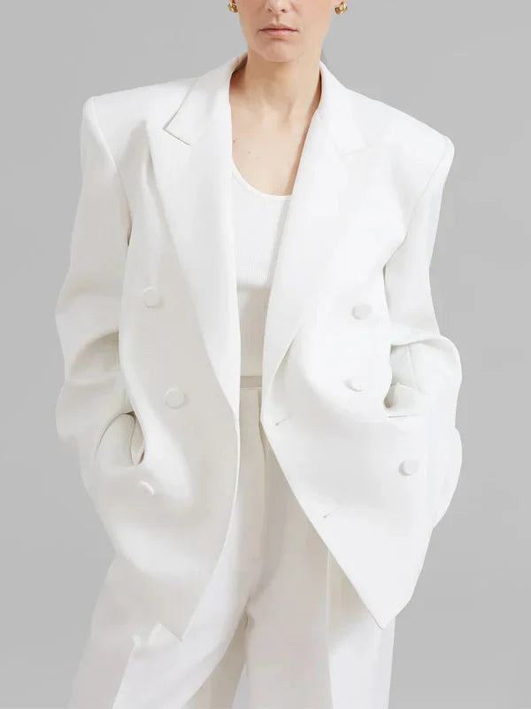 Viviana™ | Blazer Bianco Oversize Doppiopetto