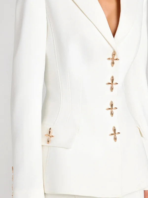 Viviana | Blazer bianco a un bottone