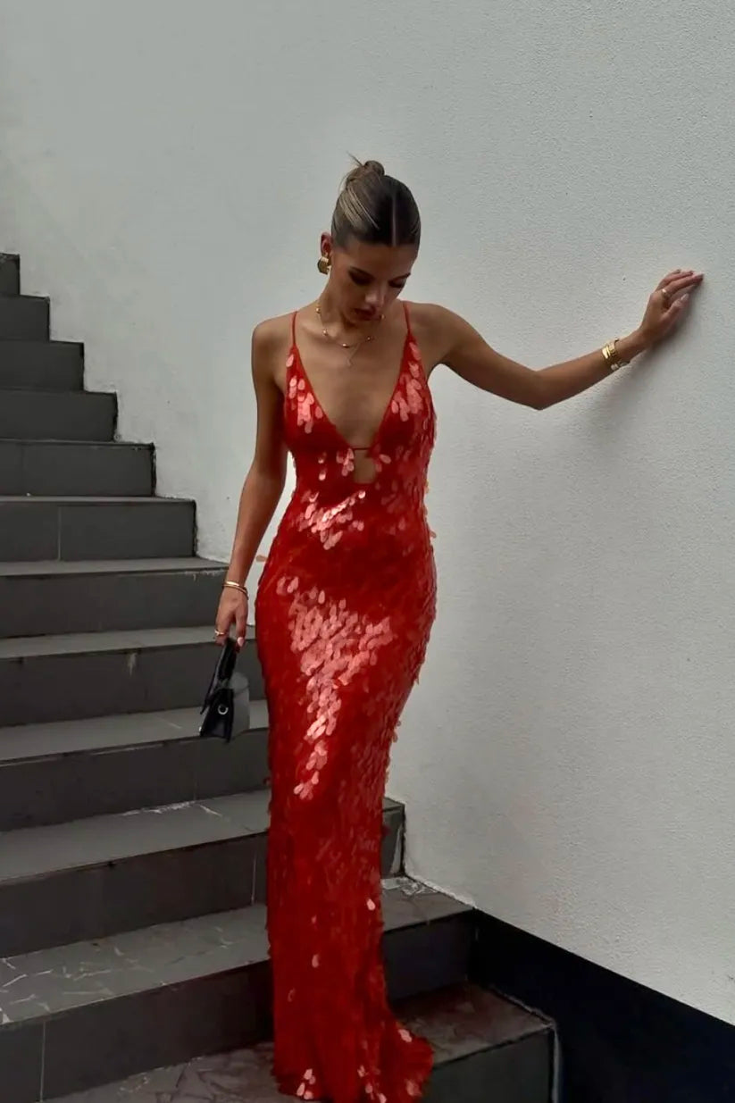 Viviana™ | Abito Maxi Lungo con Paillettes