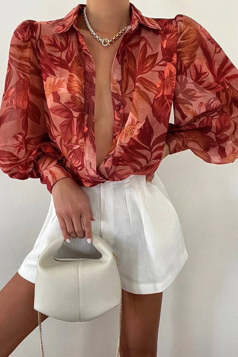 Viviana™ | Blusa Floreale con Maniche a Palloncino