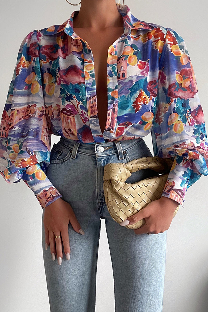 Viviana™ | Blusa Floreale con Maniche a Palloncino