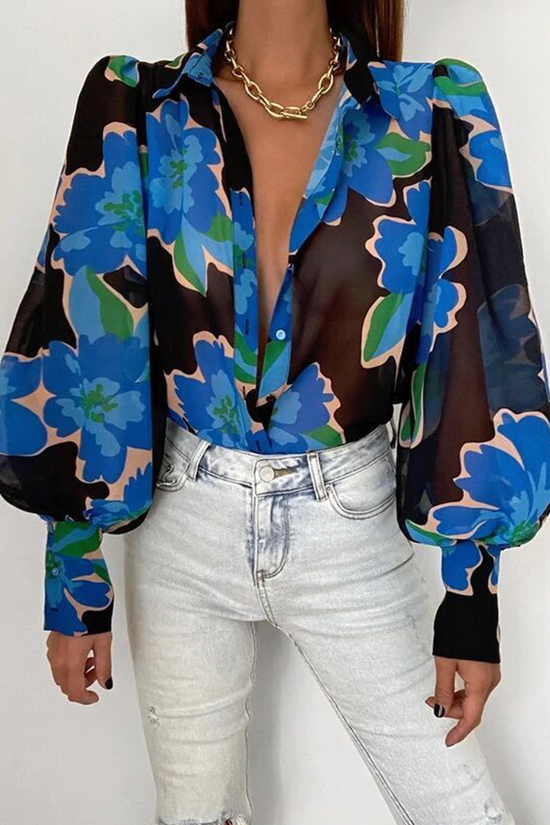Viviana™ | Blusa Floreale con Maniche a Palloncino