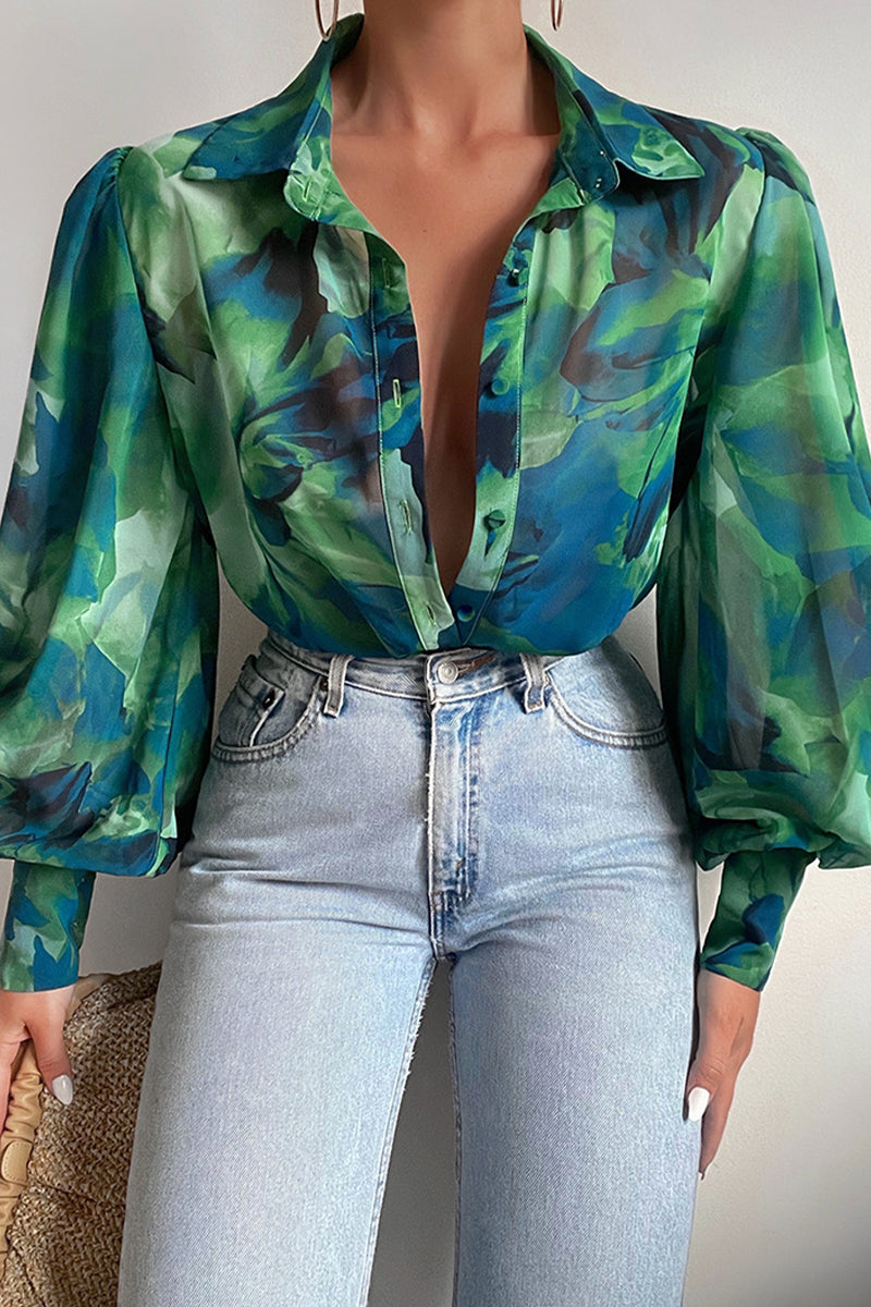 Viviana™ | Blusa Floreale con Maniche a Palloncino
