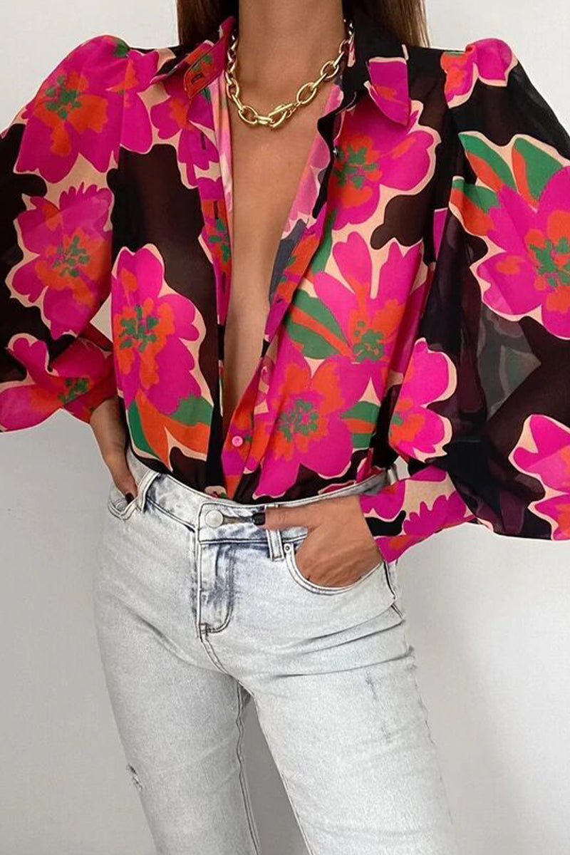 Viviana™ | Blusa Floreale con Maniche a Palloncino