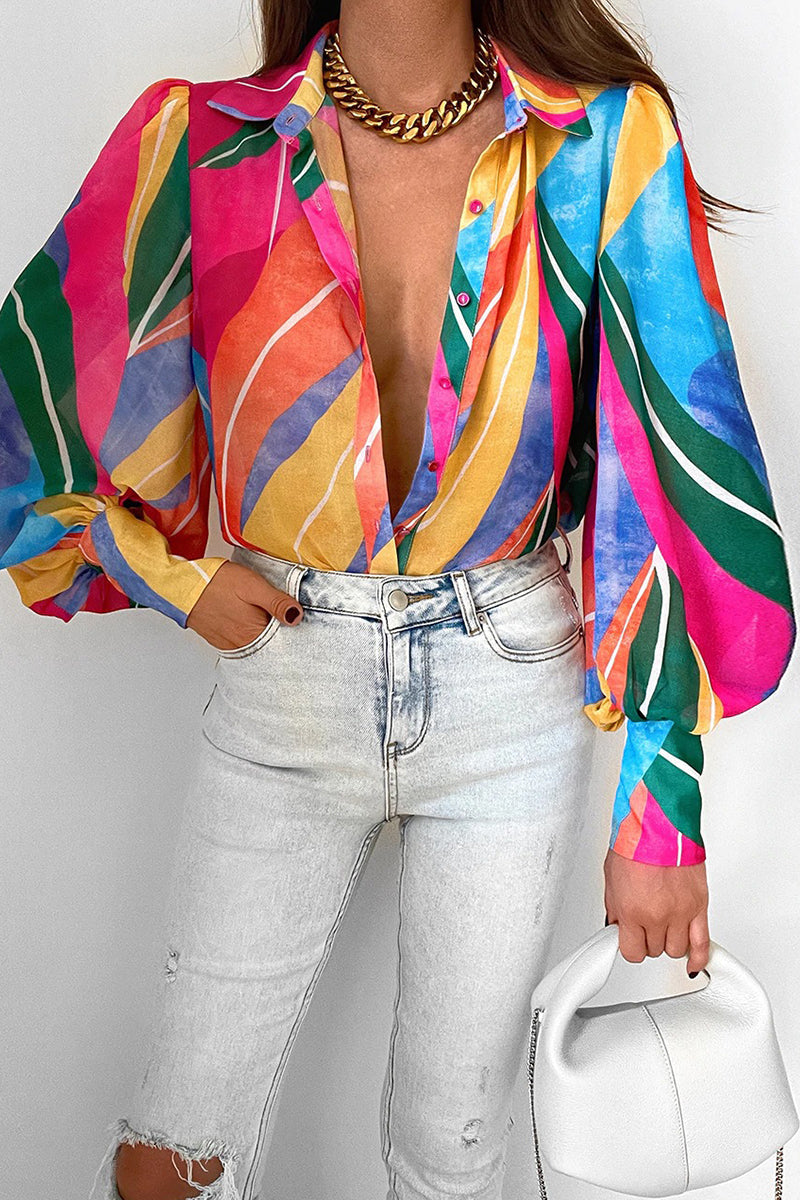Viviana™ | Blusa Floreale con Maniche a Palloncino