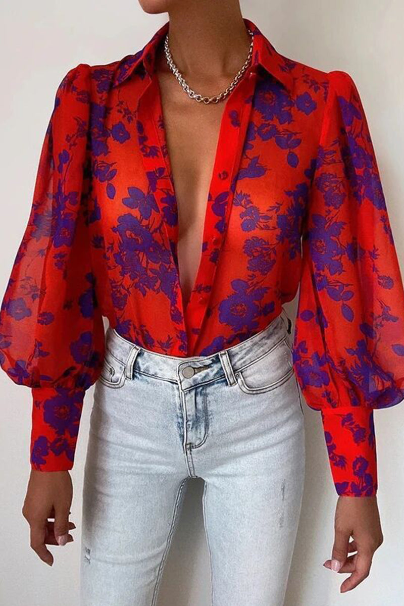 Viviana™ | Blusa Floreale con Maniche a Palloncino
