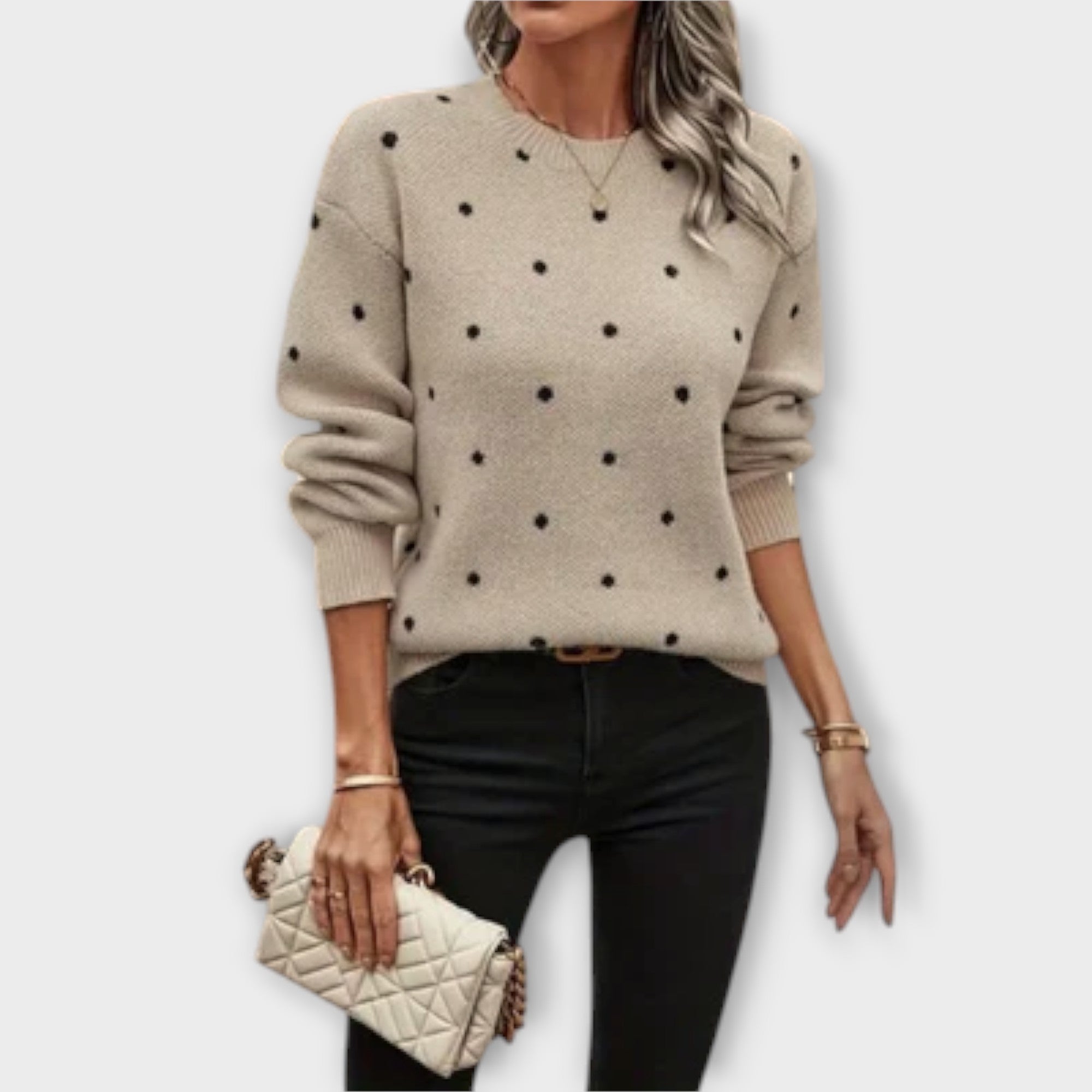 Viviana™ | Maglione a Maniche Lunghe Casual in Maglia con Motivo a Pois