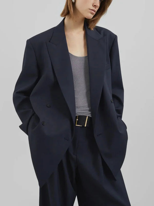 Viviana™| Blazer Doppiopetto Blu Navy