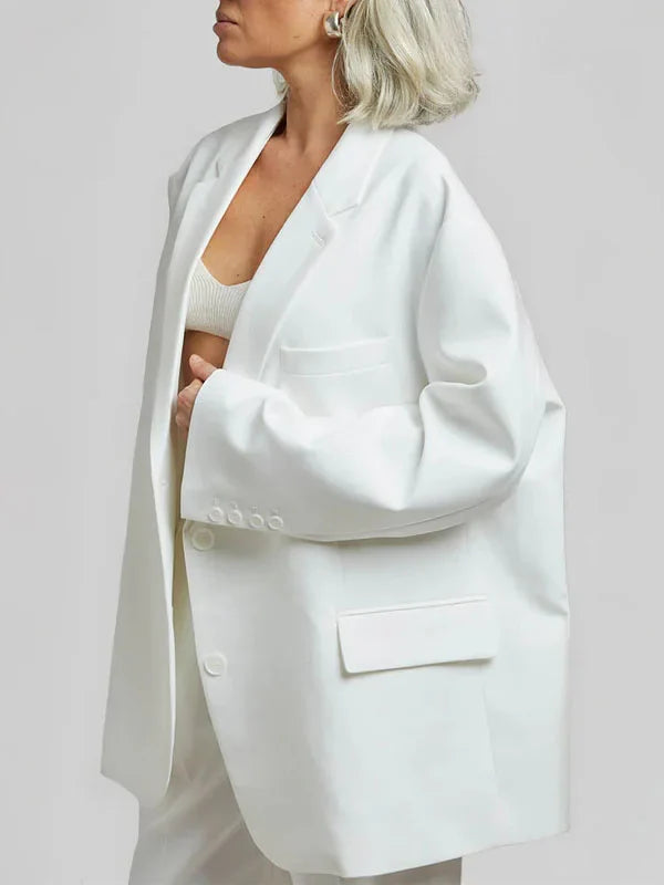 Viviana™ | Blazer Oversized Clean-Line Bianco