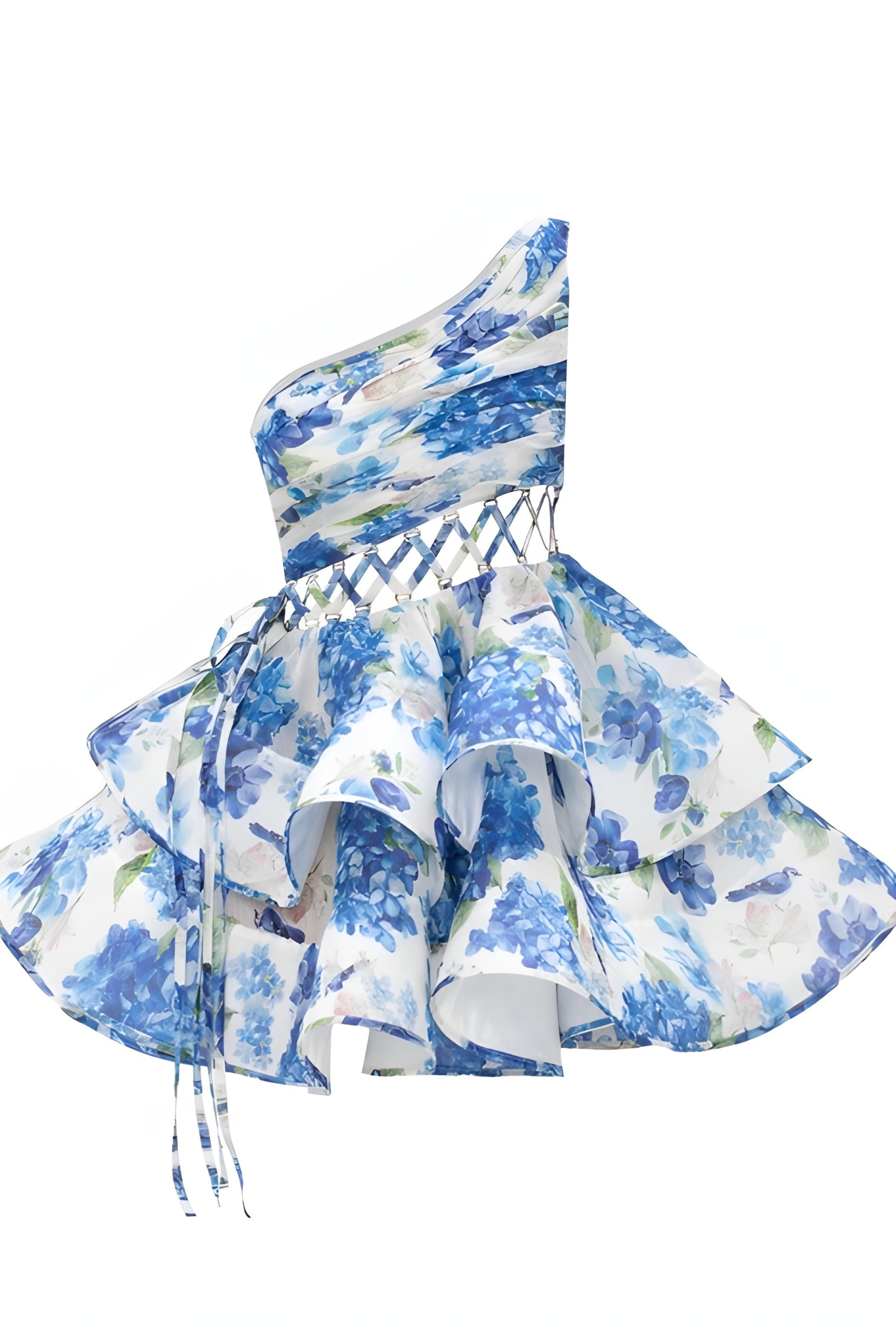 Viviana™ | Abito Mini Floreale a Spalla Unica