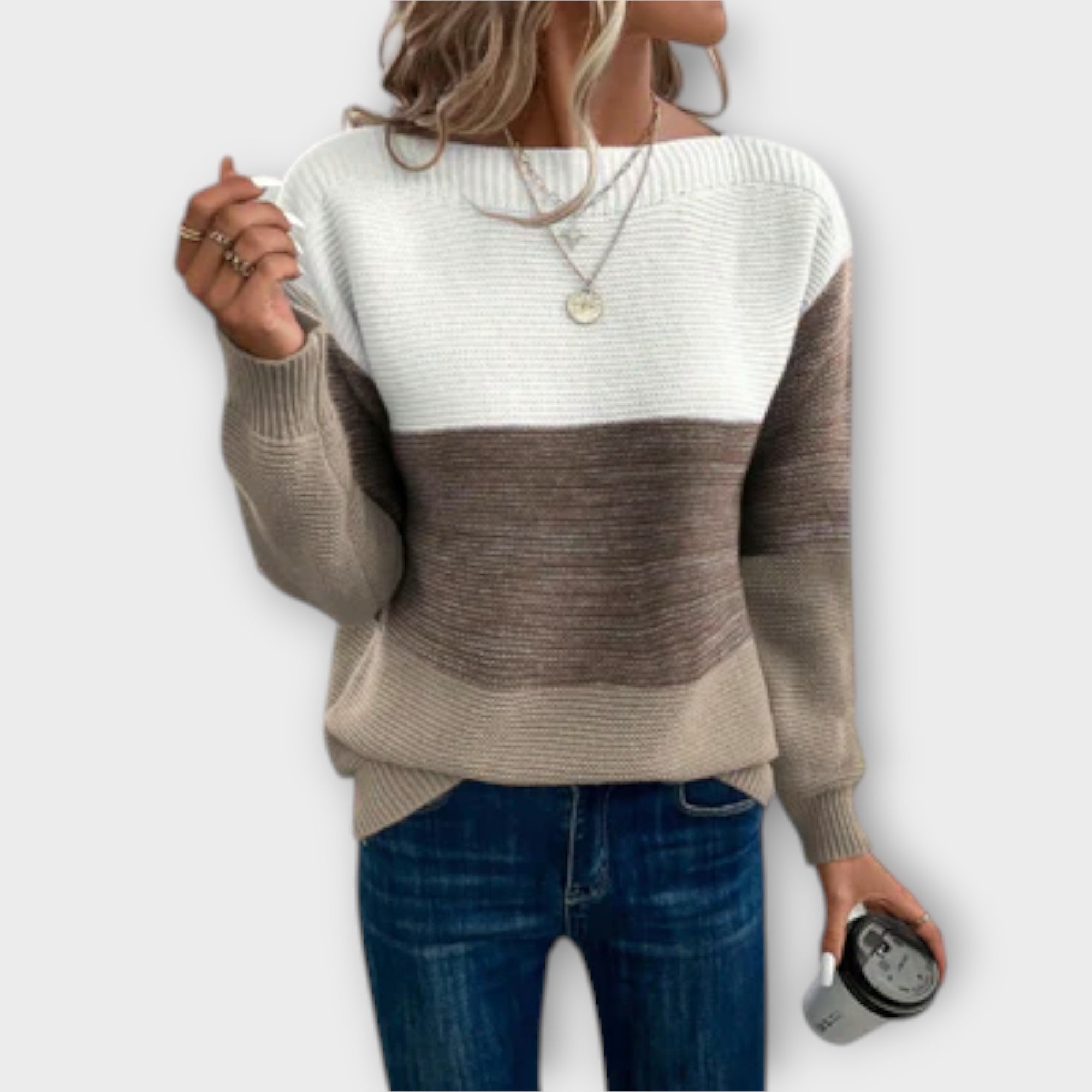 Viviana™ | Maglione Elegante in Patchwork a Tre Colori