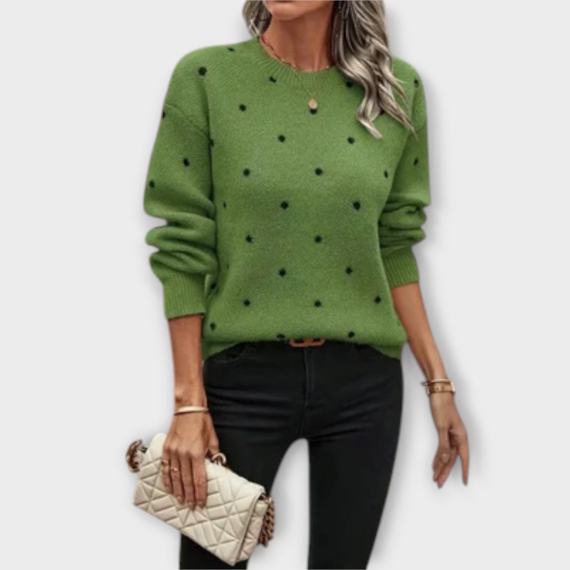 Viviana™ | Maglione a Maniche Lunghe Casual in Maglia con Motivo a Pois