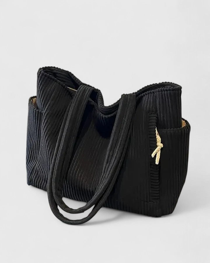 Viviana™ | Borsa a Spalla Rigata di Lusso con Dettagli in Cordino