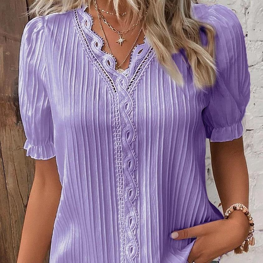 Viviana™ | Blusa Donna Bianca con Pizzo
