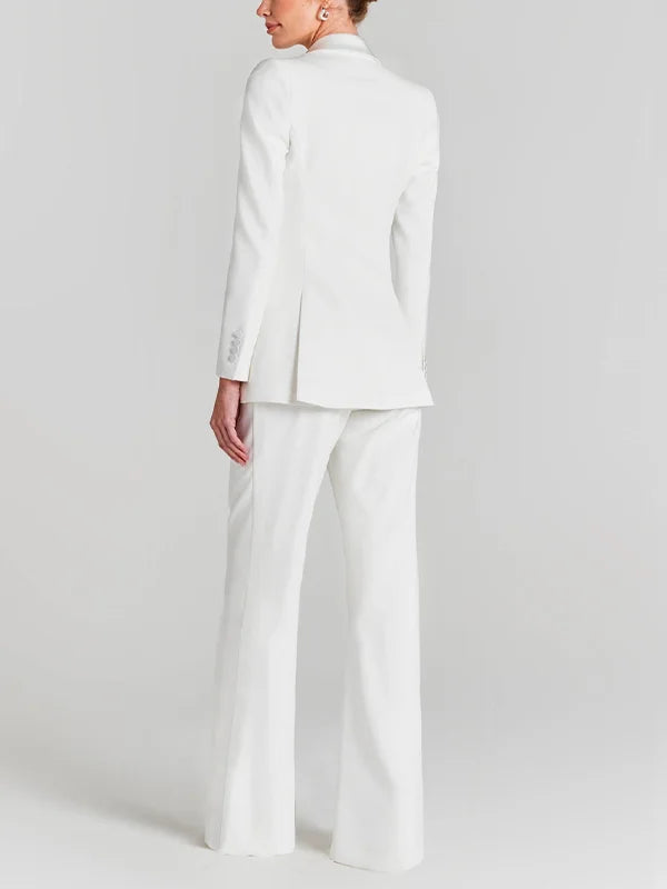 Viviana™ | Blazer Bianco a Un Bottone con Collo Pieghettato