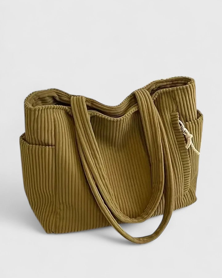 Viviana™ | Borsa a Spalla Rigata di Lusso con Dettagli in Cordino