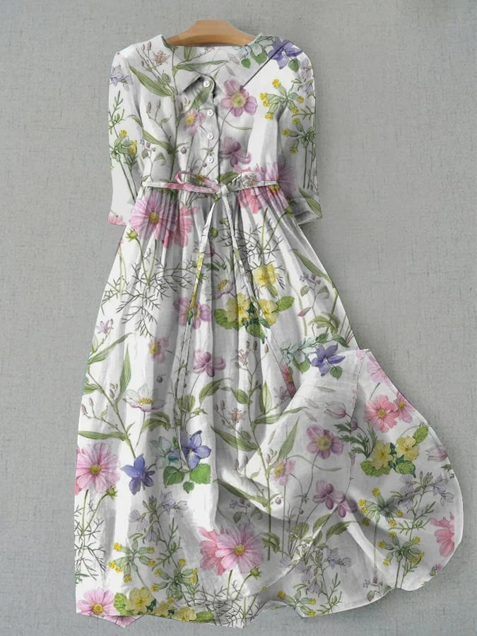 Viviana™ | Abito floreale estivo A-Line con lacci in vita